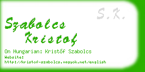 szabolcs kristof business card